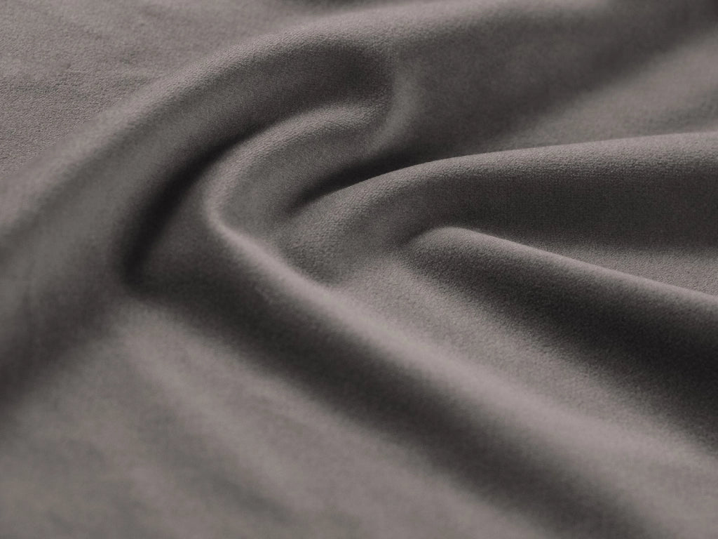 Cosmopolitan Design - Letto a cassettone con testiera "Colonel" 140x200cm in velluto grigio chiaro 