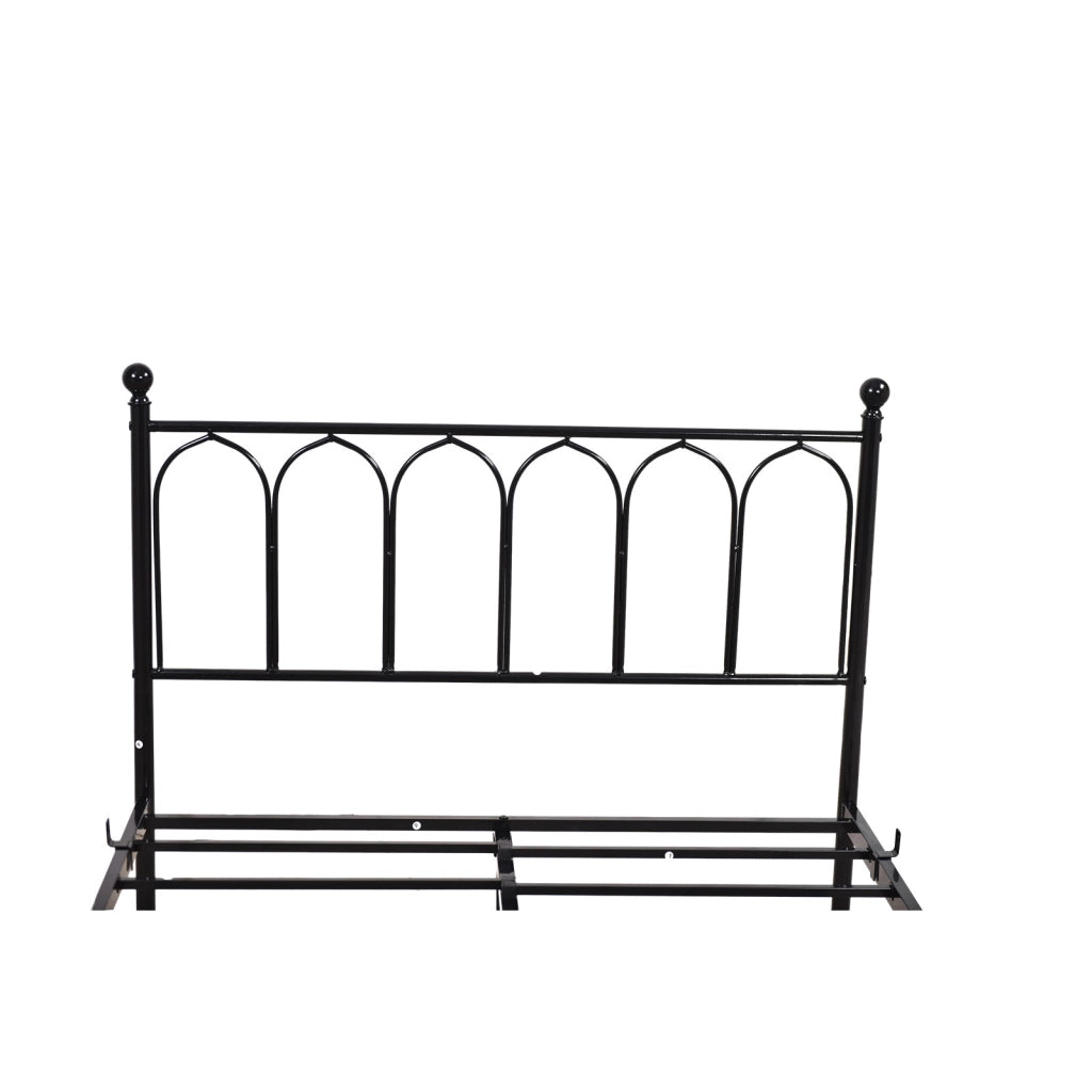 Letto singolo in metallo nero 90 x 200 cm in stile rustico