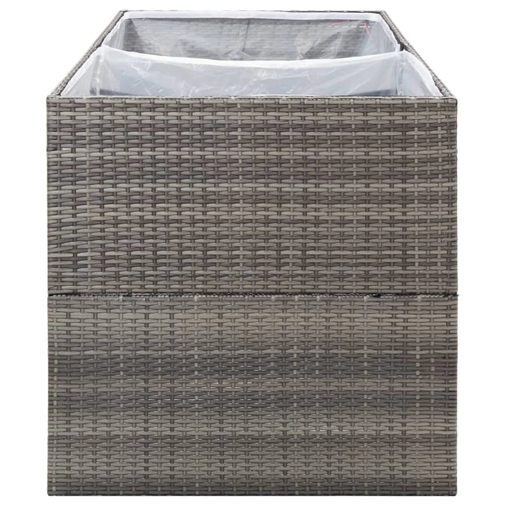 Vassoio per fioriera aiuola rialzata piante fiori terrazza giardino 157 x 80 x 80 cm Resina intrecciata grigia 02_0037452