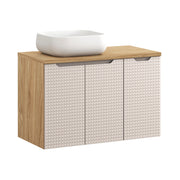 Set mobili bagno 90 cm con piano e lavabo da appoggio Nika Luxor Beige 90 x 1401 x 46 cm