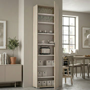 Abuela, Armadio Multiuso 1 Anta 7 Ripiani Made in Italy, 50x182h cm Marrone Rovere