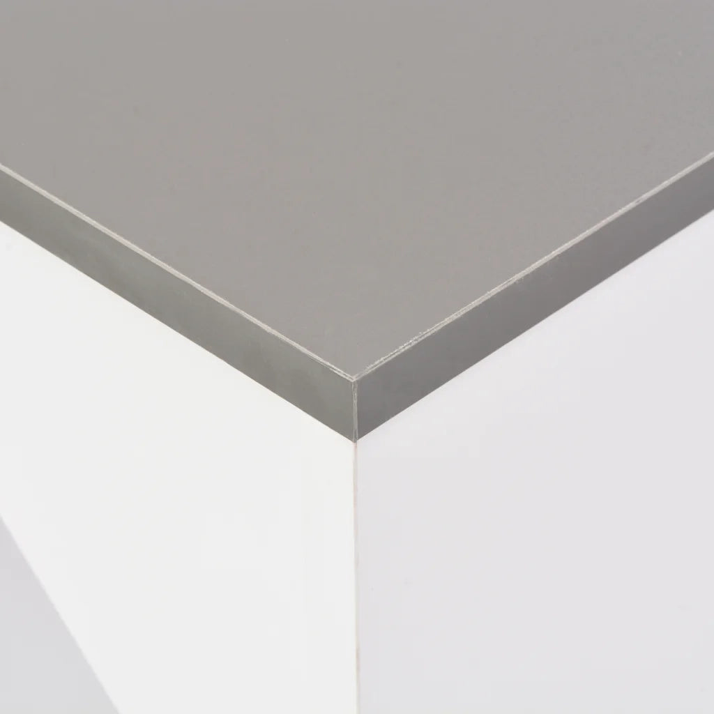 Tavolo da Bar con Scaffale Mobile Bianco 138x39x110 cm