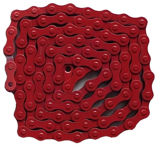 Catena da bicicletta - MTB BMX - velocità singola - 1/2 x 1/8 pollici - rosso