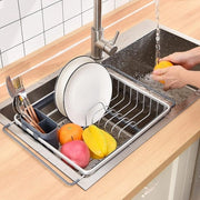 Afdruiprek percolatore per cucina - estensibile con contenitore per coltelli rimovibile - installabile in vasca o su piano di lavoro - afdruiprek per cucina - afdruiprek per piano di lavoro con contenitore per coltelli rimovibile