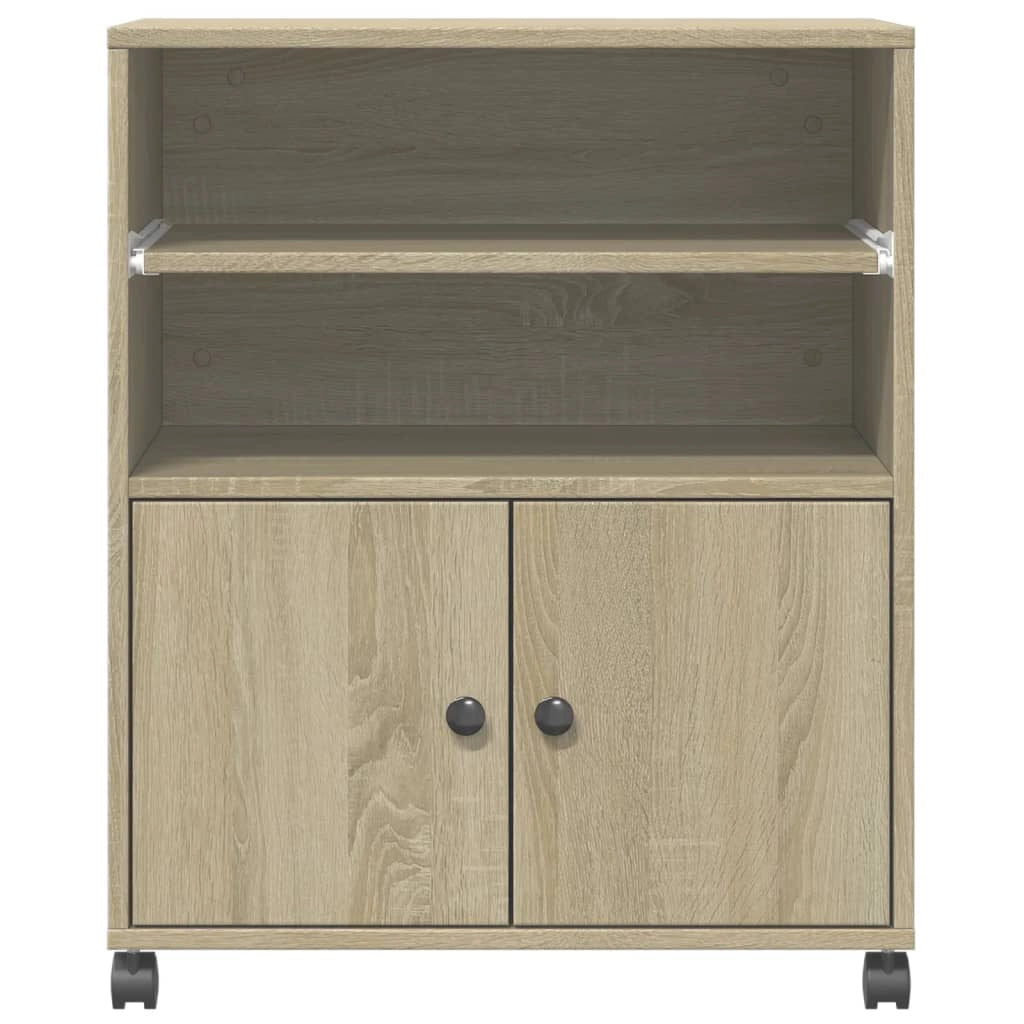 Supporto per stampante scrivania/mobile per ufficio con ruote rovere Sonoma 60 x 48 x 74 cm marrone 02_0044772