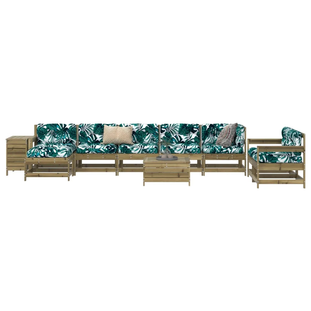 Set Divani da Giardino 10 pz in Legno Impregnato di Pino 3250679