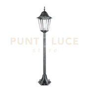 PALETTO FIRENZE NERO E SILVER 1 LUCE ATTACCO E27 IP44 21X21X104CM IN METALLO E VETRO