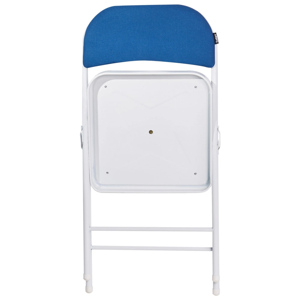 Set 4 Sedie Pieghevoli in Metallo blu e bianco sedile e schienale imbottiti