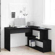 Scrivania  Nera Rovere 200x50x76 cm in Legno ingegnerizzato
