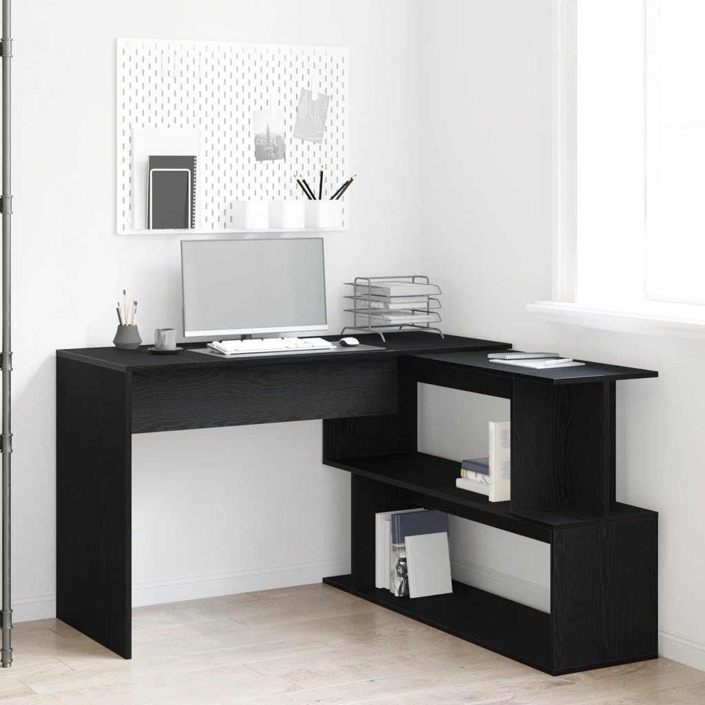 Scrivania  Nera Rovere 200x50x76 cm in Legno ingegnerizzato