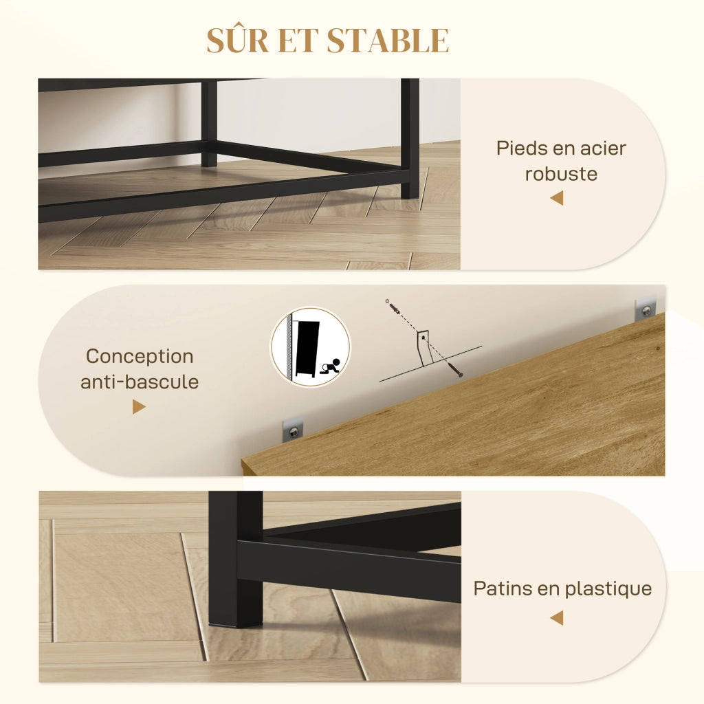 Buffet armadio 2 ante ¨C zephmum ¨C legno naturale 80x40x78 cm