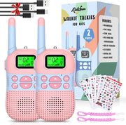 Walkie Talkie per Bambini - Ricarica USB, 5 km di Raggio, Design Ergonomico con Lampada - Giocattolo da Esterno per Ragazzi e Ragazze da 3 Anni