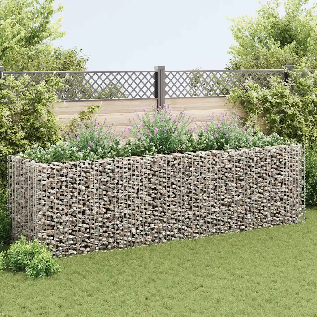 Gabbione Fioriere | Cassetta per fiori | Letto Rialzato da Giardino in Acciaio 360x90x100 cm