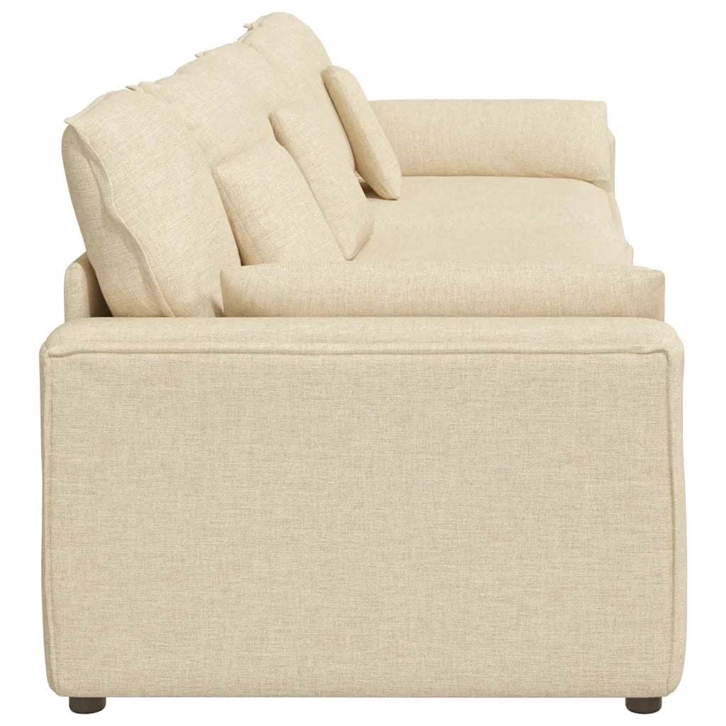 Divano Modulare con Cuscini Crema 3321093