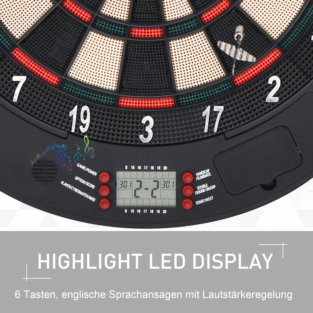 Dartboard Elettronico con Voce e LED ¨C zephmum ¨C 6 Dardi 26 Giochi 185 Variazioni