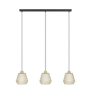 Lampadario A Sospensione Moderno Ciudadela Acciaio Nero Ottone 3 Luci E27