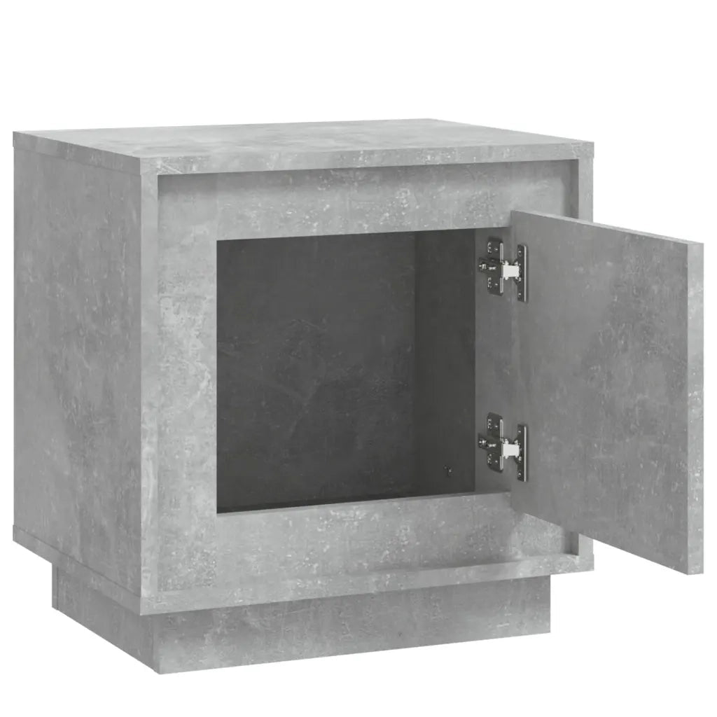 Comodino-Tavolino da notte Grigio Cemento 44x35x45 cm in Legno Multistrato