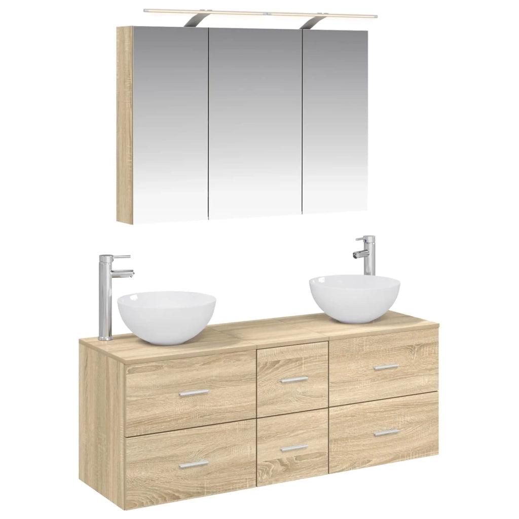 Set di mobili per il bagno 4 pcs Rovere Sonoma 3406737