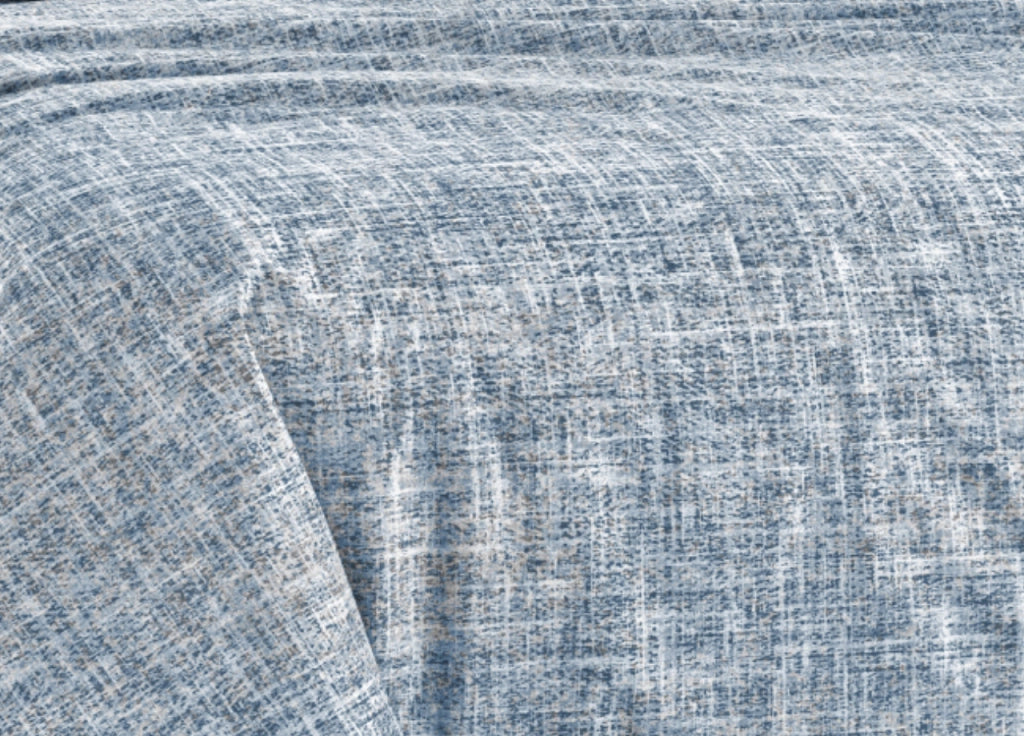 Copripiumino Sacco Piumone 100% Cotone Made In Italy Disegno Canva - Singolo - Blu