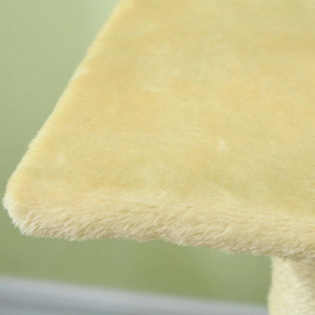 Tiragraffi per Gatti Albero a 3 Livelli 40x35x72 cm in Peluche e Sisal Crema