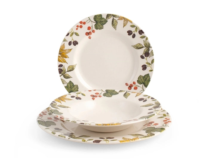 Servizio 18 pezzi tavola fruit of forest in etwear decorato. 