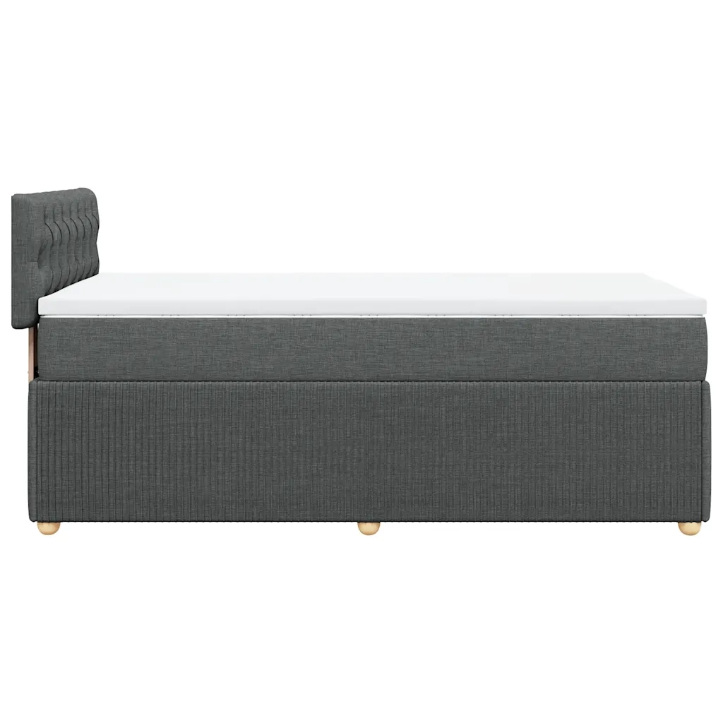 Giroletto a Molle con Materasso Grigio Scuro 90x190 cm Tessuto