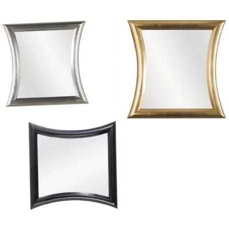 Mobili2g - 1 specchiera laccato nero lucido sagomata misure: 63 x 63 x 3