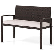 Divano da esterno 56 x 110 x 84 cm portata 360 kg cuscini sfoderabili finitura moderna in rattan PE misto marrone 20_0011006