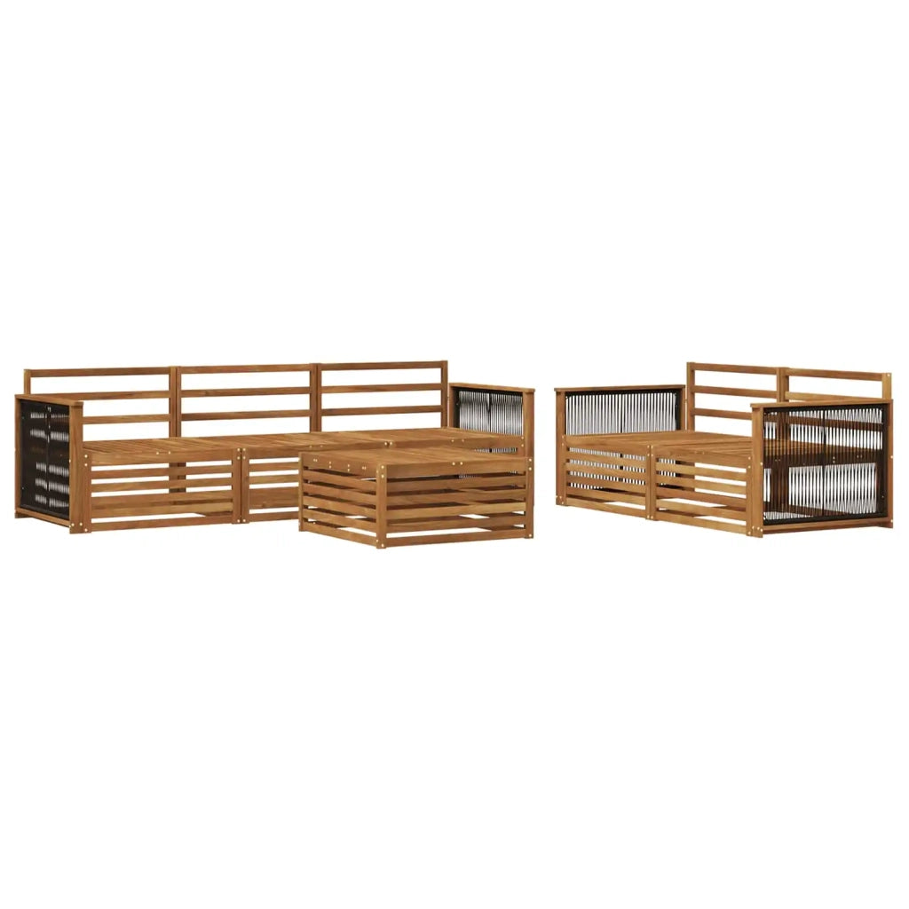 Set di divani da esterno 6 pz Naturale Legno di Acacia Massello 3383022