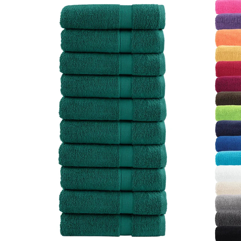 vidaXL Asciugamani da Bagno SOLUND 10 pz Verdi 100x150cm 600 g/m²