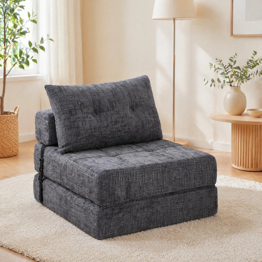 DIVANO LETTO PIEGHEVOLE 29 x 29 x 88 cm Chenille Grigio