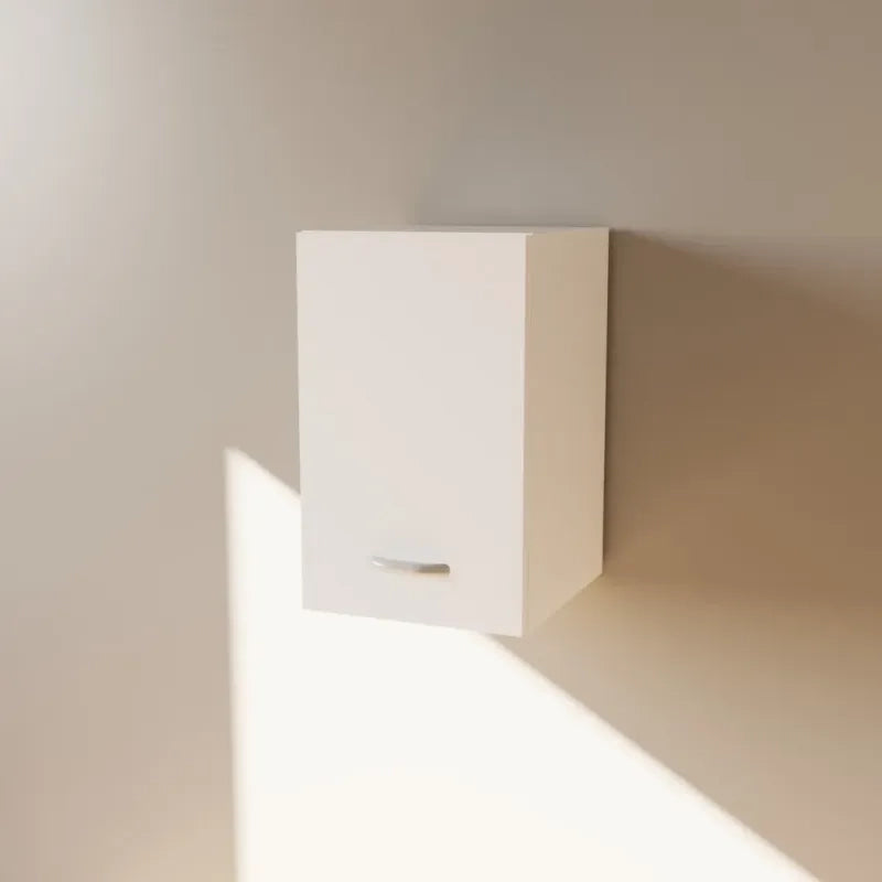 Pensile Cucina  in Legno Nobilitato Bianco Mobile Alto con 1 Anta, Pensile Componibile Moderno Made in Italy (H48XL30XP33cm)