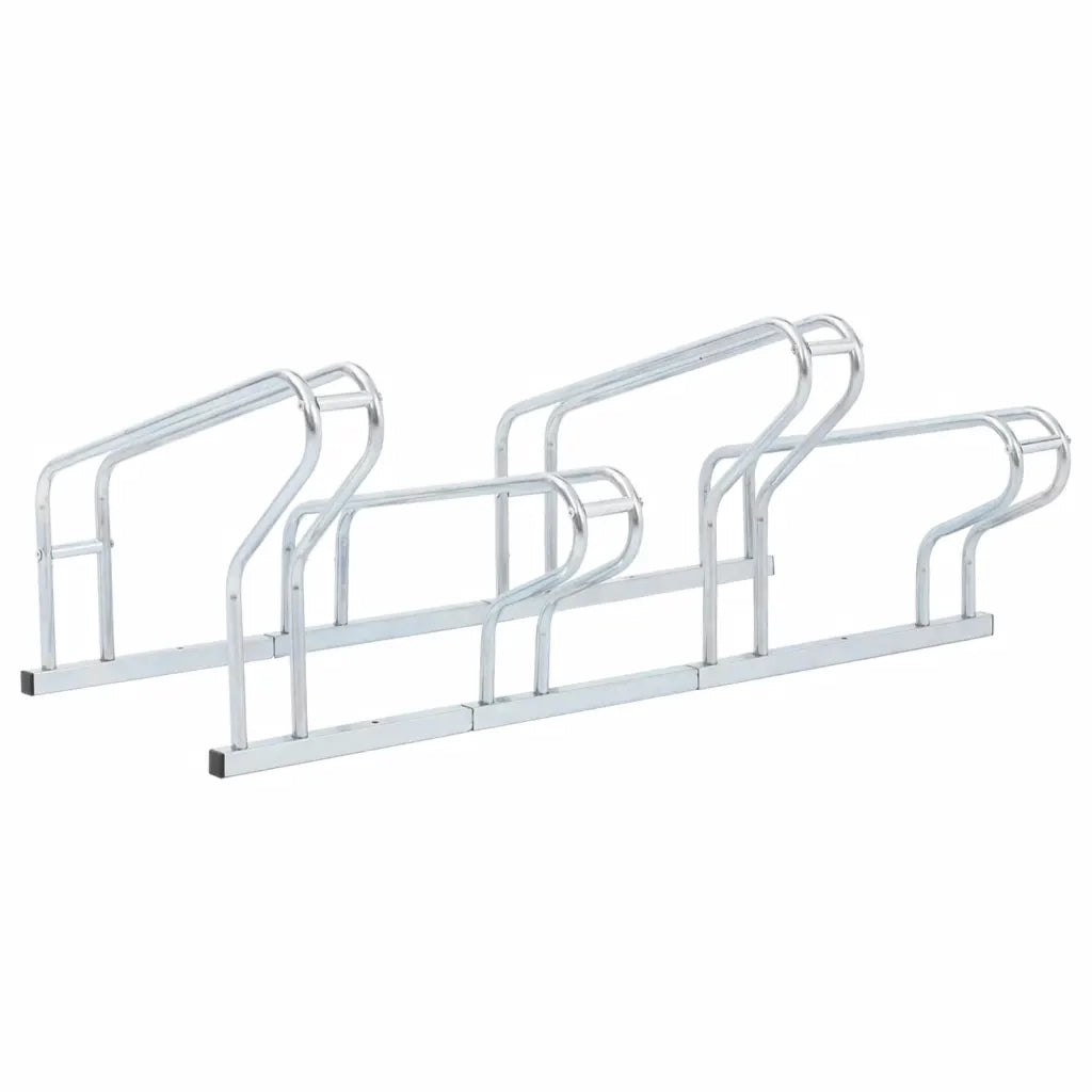 Supporto per 4 Bici da Pavimento Autoportante Acciaio Zincato CFW6296452