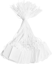 Etichette di Prezzo - 200 pezzi, etichette di carta bianca con corda, dimensioni 23x13 mm