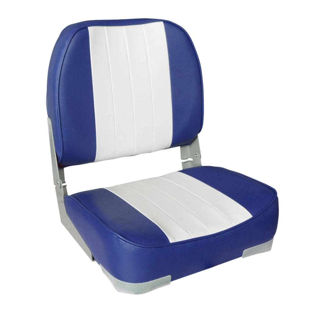 [pro.tec] 2x Sedile barca (blu - bianco) - di similpelle impermeabile / sedile timone / impermeabile / imbottito /sedile pescatore / persistente ad UV