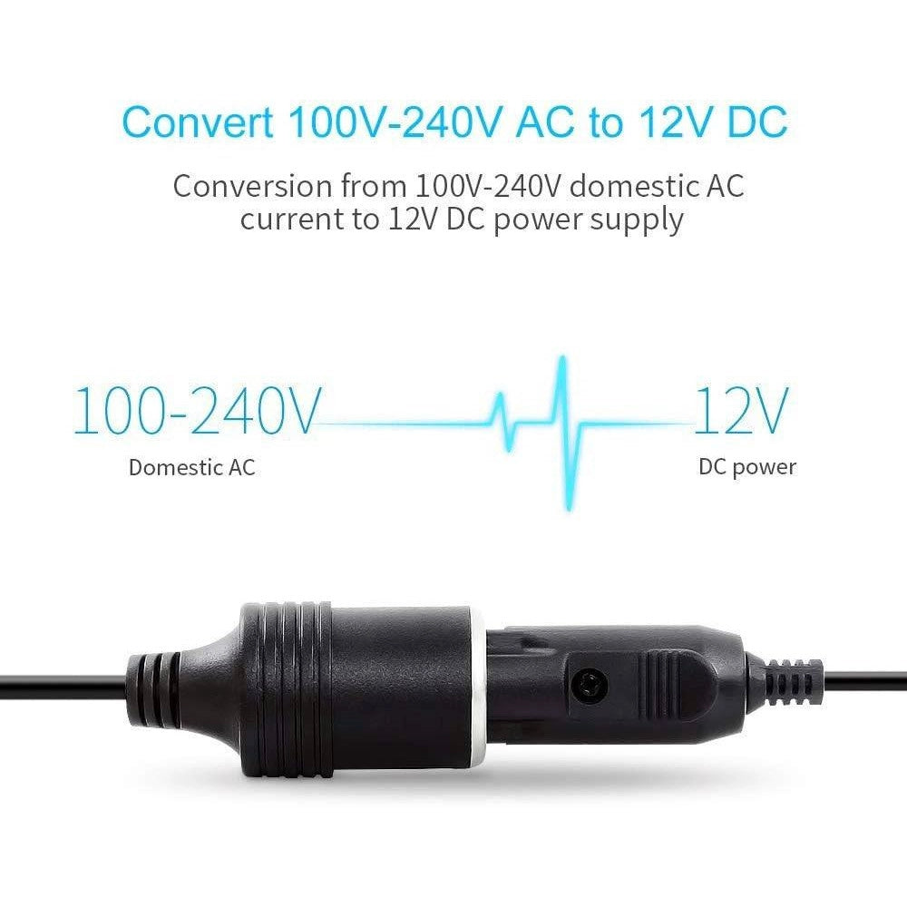 Trade Shop - Adattatore Convertitore Per Presa Accendisigari Spina Rete Da 220v A 12 V Ac-dc -