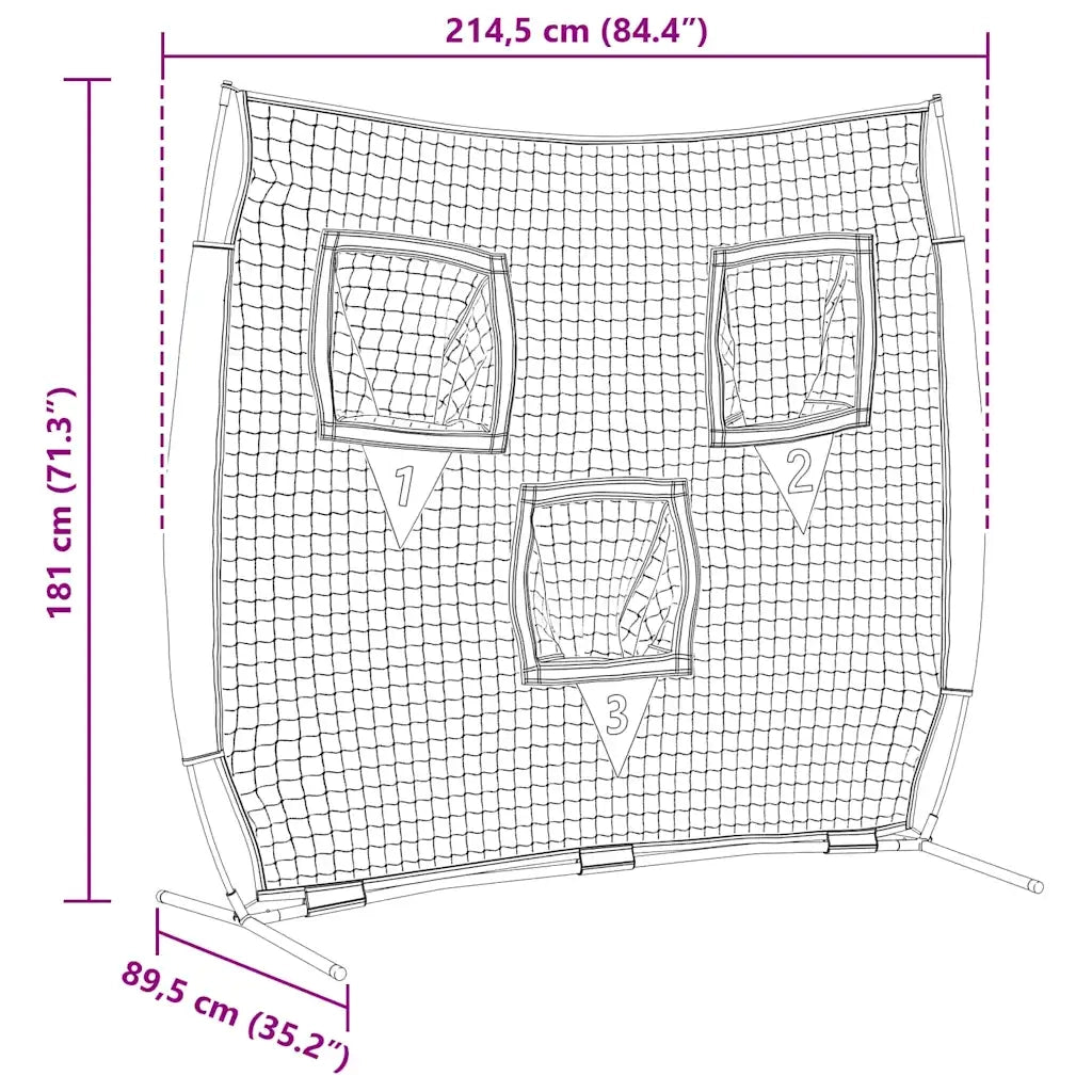 Rete da pratica per baseball Nero 214,5 x 89,5 x 181 cm CFW3675731