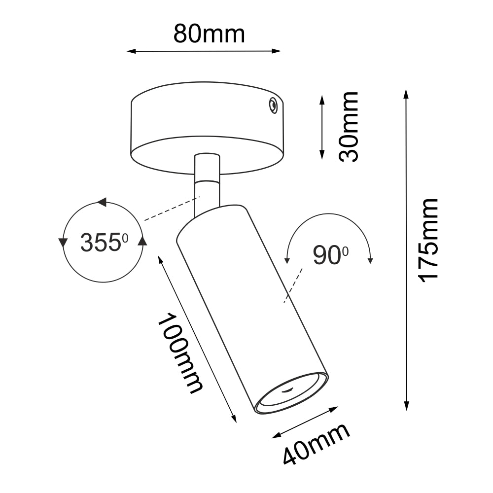Faretto soffitto tondo bianco orientabile GU10 POINT Brosline