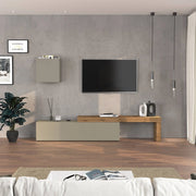 WHOUS Parete attrezzata Chronos set soggiorno tortora opaco e rovere 190/350x40 cm