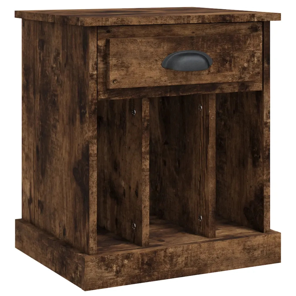 Comodino | Armadio da Notte | Mobiletto da notte Rovere Fumo 43x36x50 cm