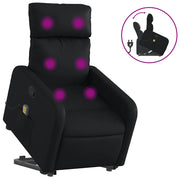 Poltrona | Sedia Relax Alzapersona Reclinabile Massaggio Nero Similpelle