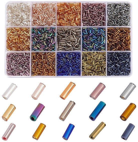Accessori per gioielli - Bugia in vetro - 3330 pezzi - 15 colori - 4/5/6 mm - Spacer per gioielli - Gioielli artigianali - Accessori per collane