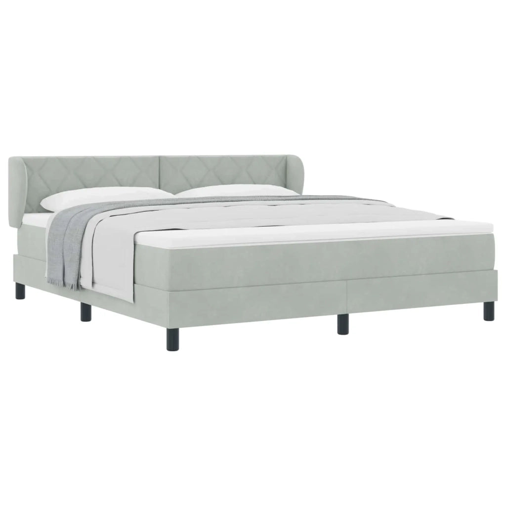 Letto a molle con testiera Grigio chiaro 180 x 200 cm Velluto 3340454