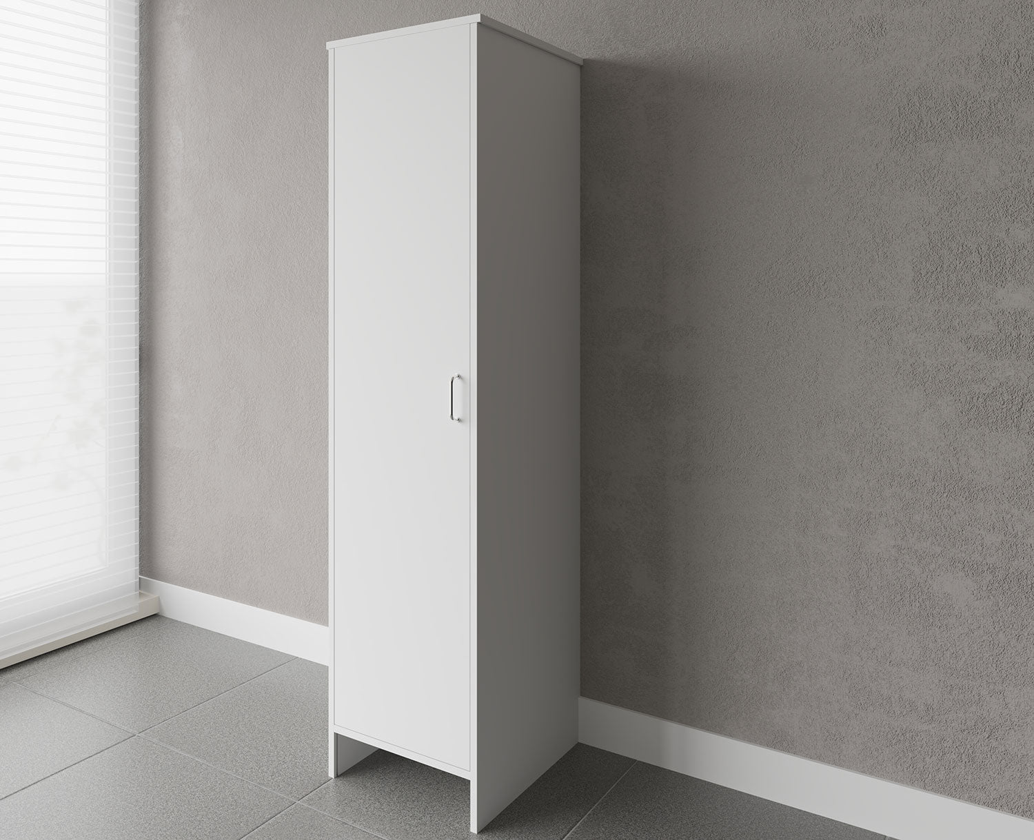 Mobile a Colonna Lavanderia da Esterno 46,5x49x182 cm in PVC Bianco