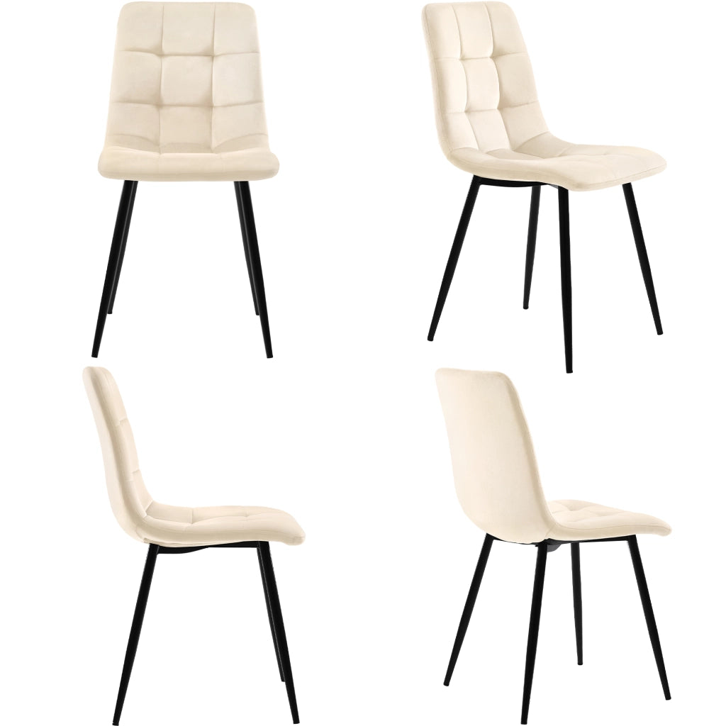 Tavolo da pranzo con 4 sedie, piano rettangolare, in MDF beige, per cucina e sala da pranzo, 117 × 68 × 75 cm