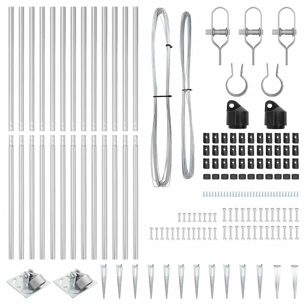 Palo della recinzione 13 pcs Argento Acciaio 42004277