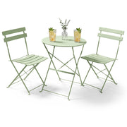 Set di mobili da balcone ORION Tavolo rotondo e 2 sedie nel fresco verde
