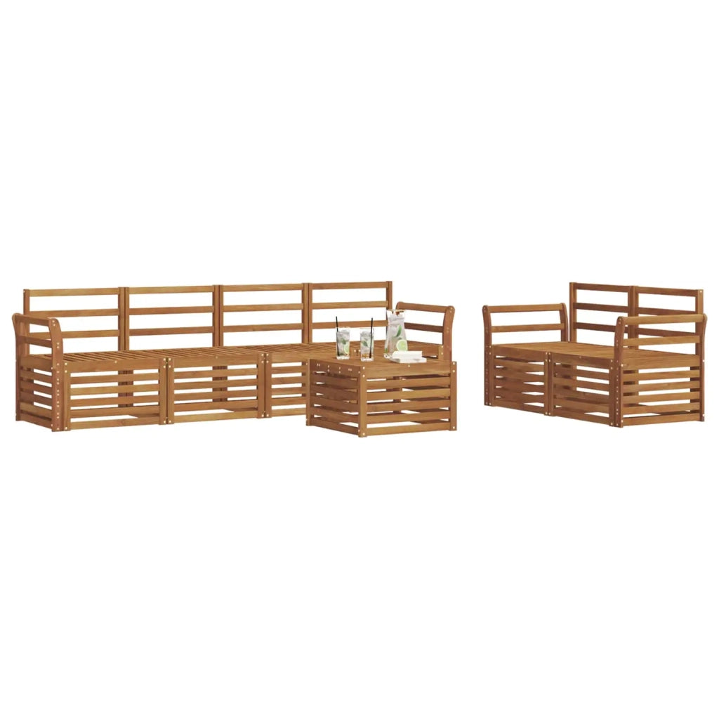 Set di divani da esterno 7 pcs Naturale
