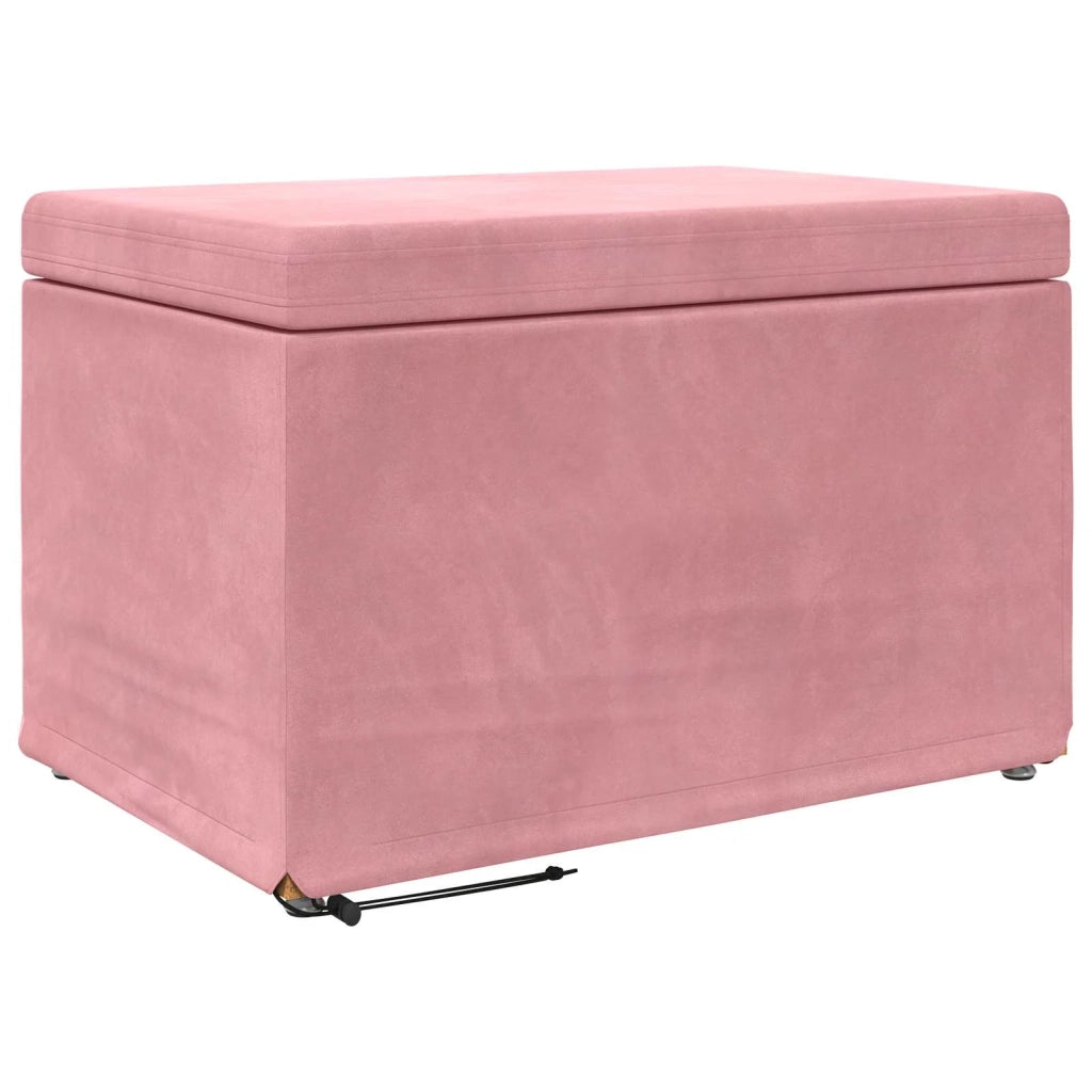 Pouf Rosa 61 x 41 x 40 cm Velluto e Legno Ingegnerizzato 876768