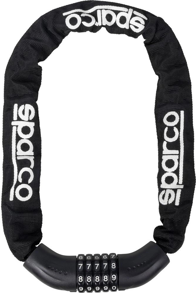 Lucchetto a catena per bicicletta nero con combinazione Sparco